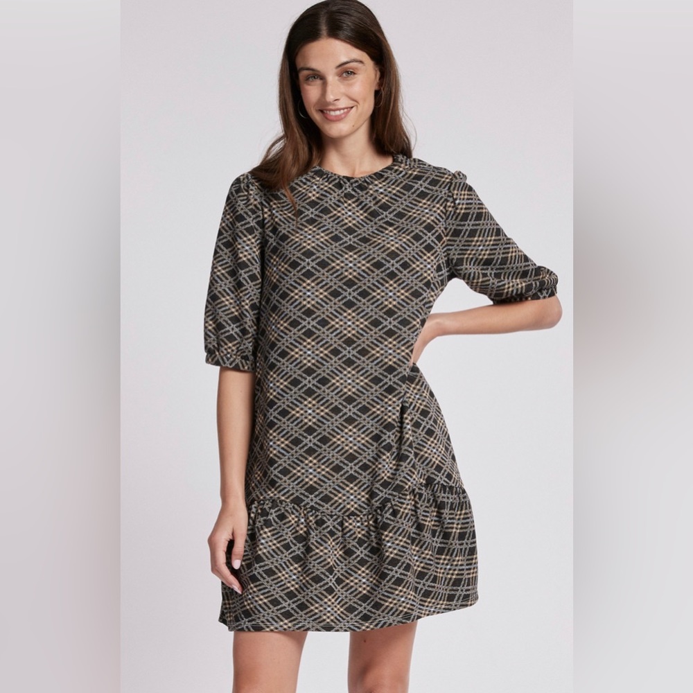• Tyler Boe • Tinsley Dress • Ruffle Plaid Mini Dress SZ M • Retail $170